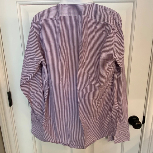 Ralph Lauren black label Extended Cuff Cotton Shirt Purple Stripe 33647 - Picture 11 of 14
